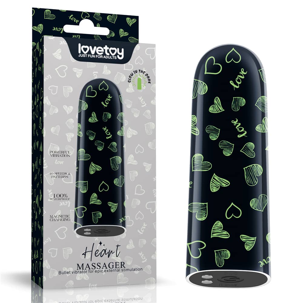 LOVETOY - Wholesale Sex Toy - Rechargeable Glow-in-the-dark Heart Massager0