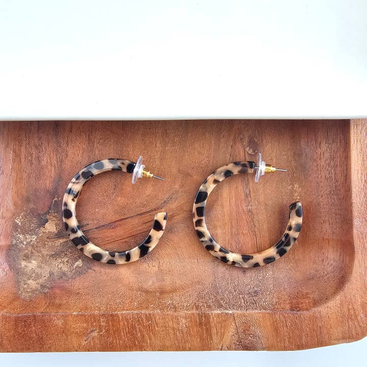 Spiffy & Splendid - Wholesale Hoop Earrings - Camy Hoops - Cheetah // Jewelry, Earrings, Fall4