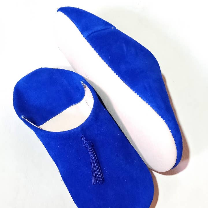 babouche Handcrafted Moroccan Suede Slippers Tassel Soft wom for wholesale by Craftsjamal