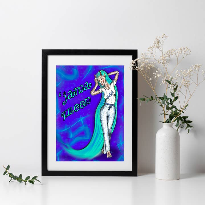 Hannah Kate Makes - Wholesale Art Print - The 'Jama Queen Art Print - Pyjama Princess - A5 Unframed6