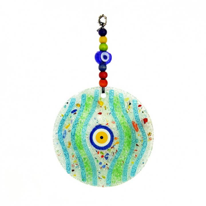 UniArt - Wholesale Suncatcher - Glass Fusion Disc With Turkish Eye