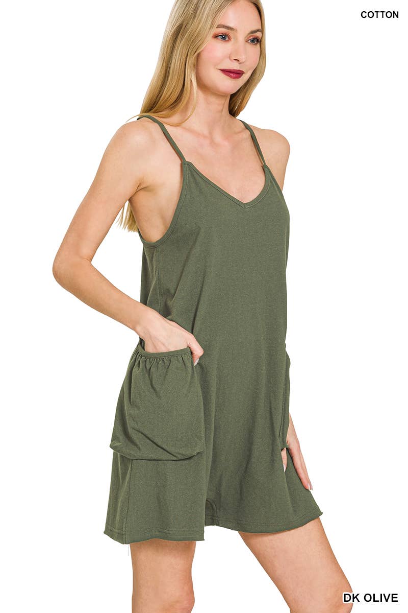 42POPS - Wholesale Romper - Women's - `.Spaghetti Strap Pocketed Romper w/ Pockets6