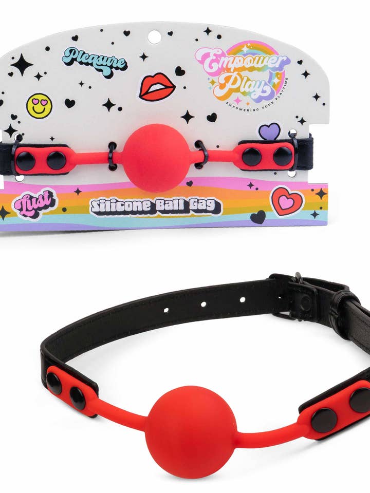 Empower Play™ Silicone Ball Gag — Classic Mouth Restraint (Scarlet Red) for wholesale by Intimita Novelties