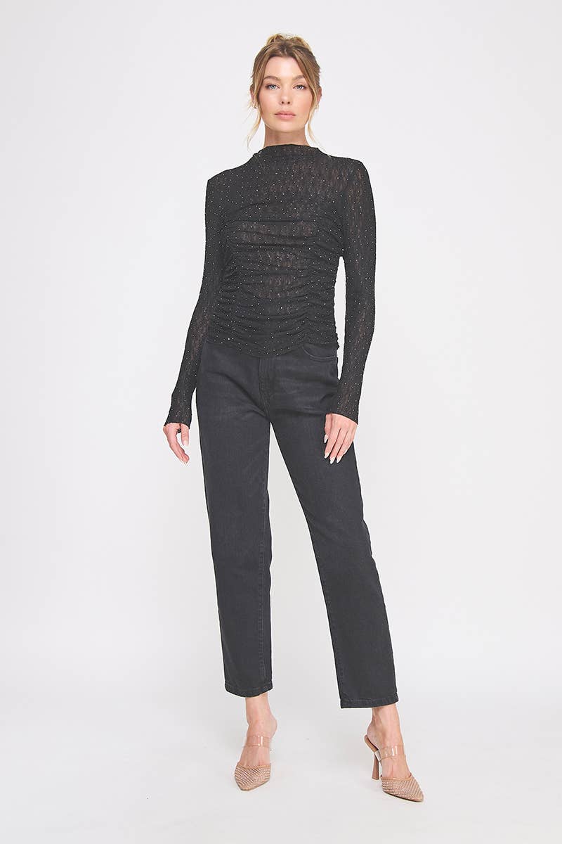 Allie Rose - Wholesale Blouse - Women's - Embellished lace Long Sleeve top3