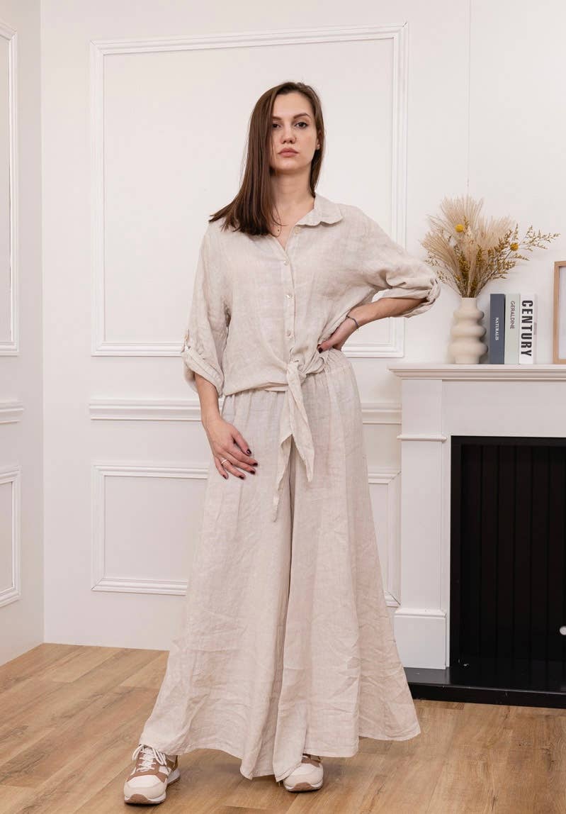 LINEN & COTTON HOUSE - Wholesale Button Down Shirt - Women's - 6228 100% LINEN SHIRT 22