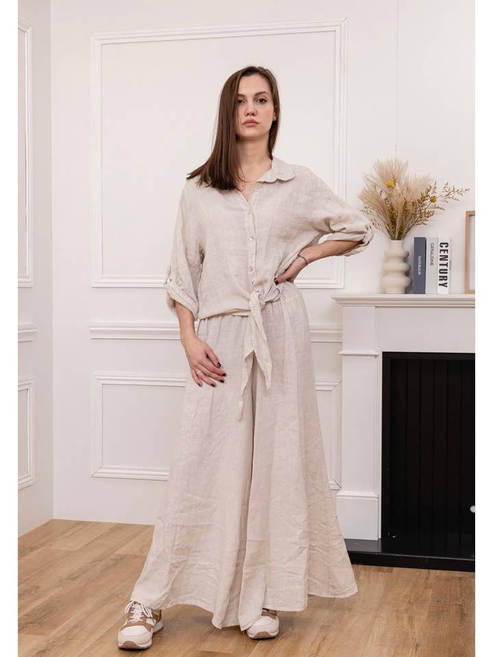 LINEN & COTTON HOUSE - Wholesale Button Down Shirt - Women's - 6228 100% LINEN SHIRT 22