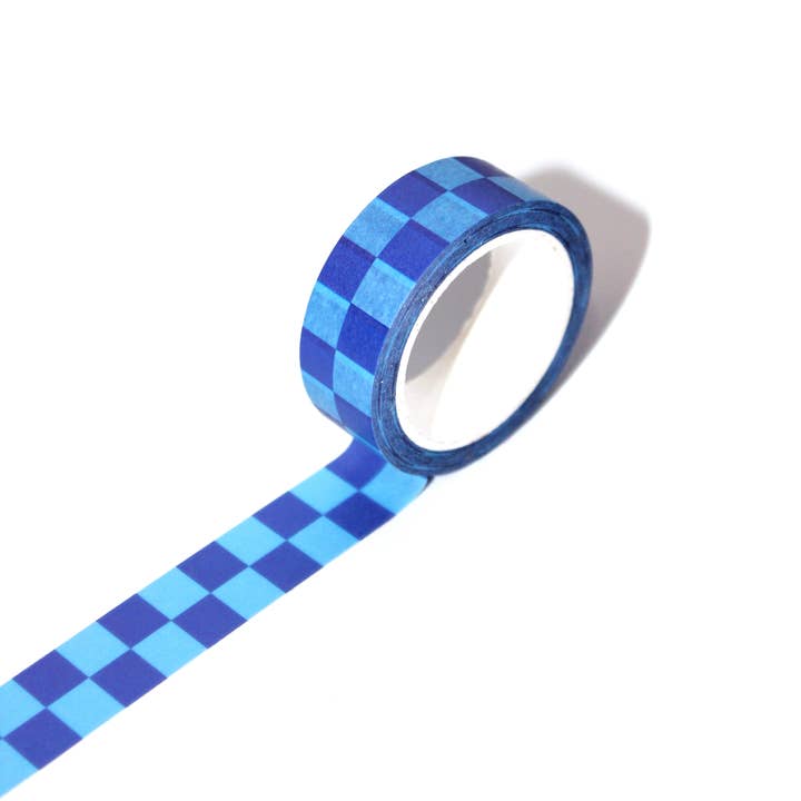 New Heights Studio - Wholesale Washi Tape - "Checkered Blueberry" Y2K Aesthetic Checkerboard Washi Tape