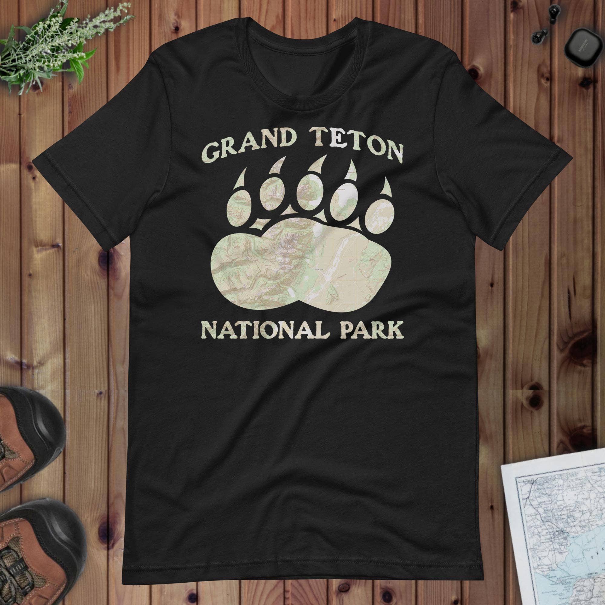 Park Service Apparel - Wholesale Screen Printed T-Shirt - Unisex - Grand Teton Bear Claw Topo T-shirt3