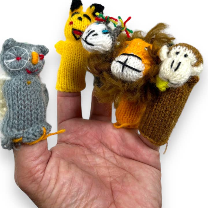 Zoe Artcrafts - Wholesale Finger Puppet - Kids & Baby - Hand knitted Finger Puppets - Wool - Assorted animals
