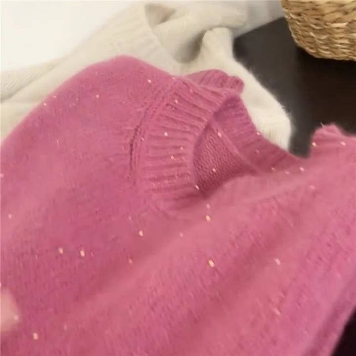 UZ Wholesale Store - Wholesale Knit Sweater - Women's - Loose Fit Round Neck Sequin Sweater2