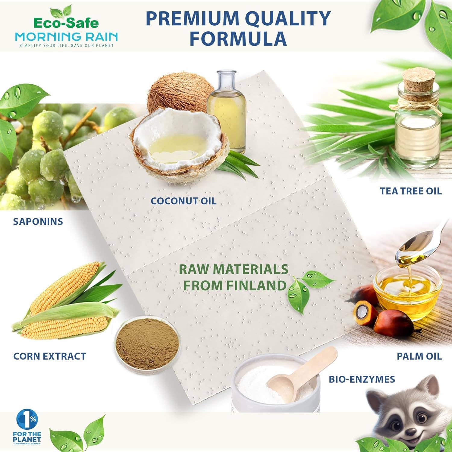 Morning Rain - Wholesale Laundry Detergent Powder/Pods - Eco Bio-Enzyme Garden Scent Laundry Detergent Sheet 180loads1