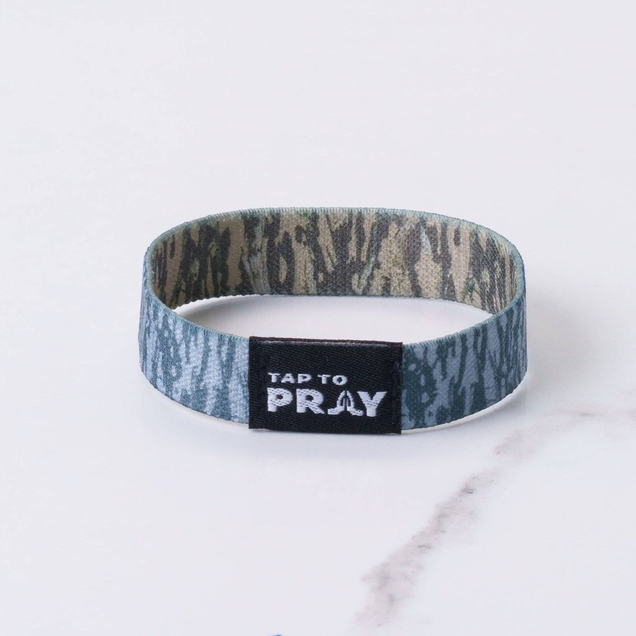Versible - Wholesale Wristband - Tap To Pray® Wristband – Tree Bark Camo Brown & Grey1