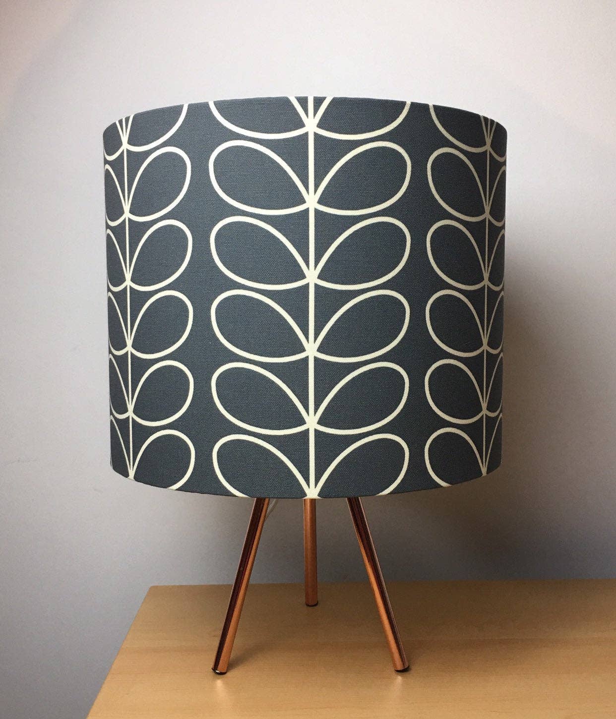 LouSeal Handmade Lampshades - Wholesale Lamp Shade - Orla Kiely Linear Stem Cool Grey Handmade Lampshade6
