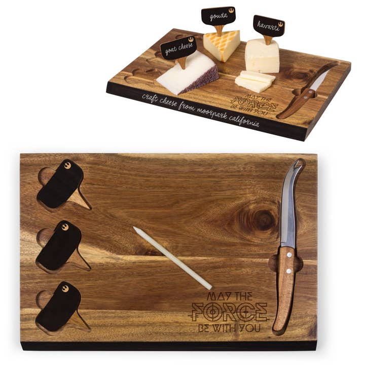 Picnic Time Family of Brands - Wholesale Cheese Board - Star Wars Rebel Alliance Delio Acacia Cheese Cutting Board