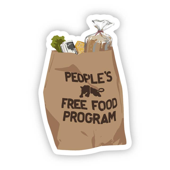 CheerNotes Greeting Cards & Stationery - Wholesale Sticker - People's Free Food Bag | Black Panther Stickers |  Activism0