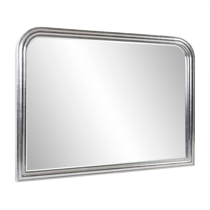 French Philippe Mantel Mirror, Bright Silver Leaf for wholesale by Howard Elliott on Faire