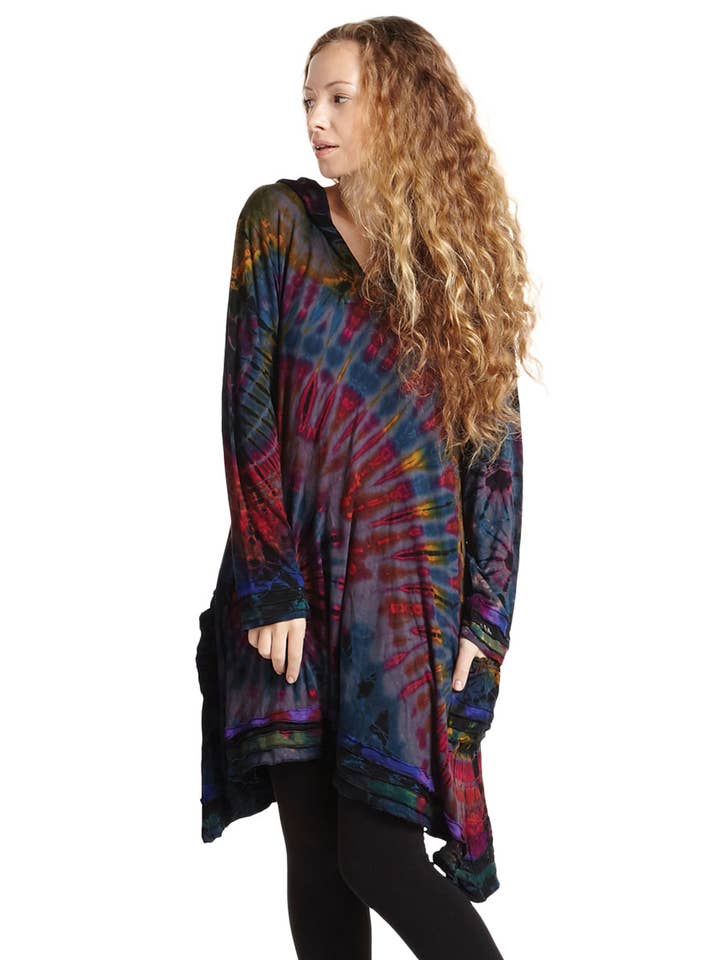 Kathmandu Imports - Wholesale Tunic - Women's - Long-sleeve tie-dye tunic/ dress (TH-1168)1