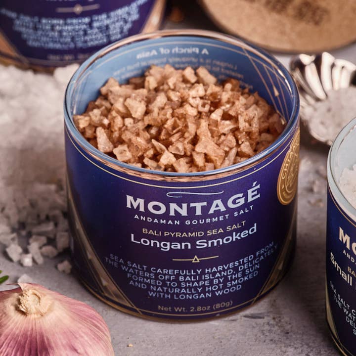 Longan Smoked Sea Salt Pyramids for wholesale by Montagé Andaman Gourmet Salt