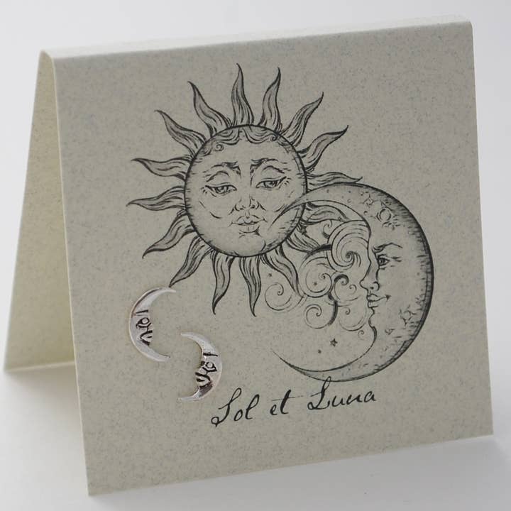 Semaki & Bird – wholesale Solitärörhängen – Quarter månen Stud örhängen - Sterling naturhistoria