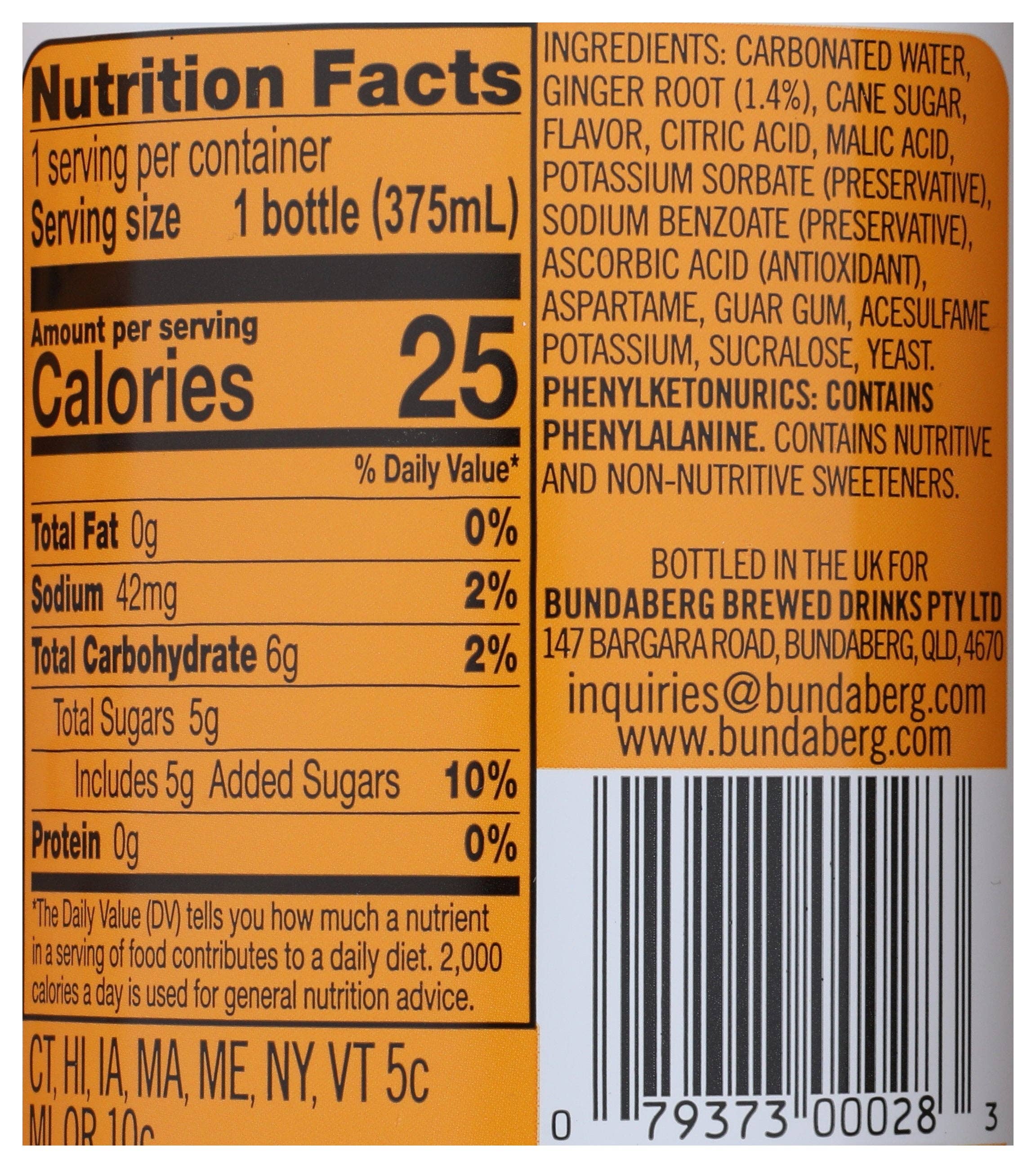 Everyday Supply Co - Wholesale Soda/Carbonated Drink - BUNDABERG SODA GNGR BEER DIET 4PK - Case of 60