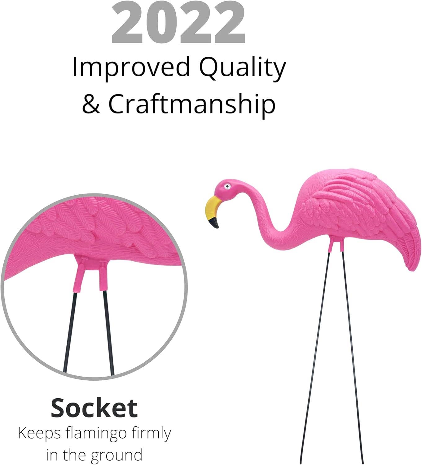 4E's Novelty - Wholesale Outdoor Ornament/Decor - 4E's Novelty Vibrant Pink Flamingo Yard Decorations – Set of 2 Lawn Ornaments for Tropical Flair1