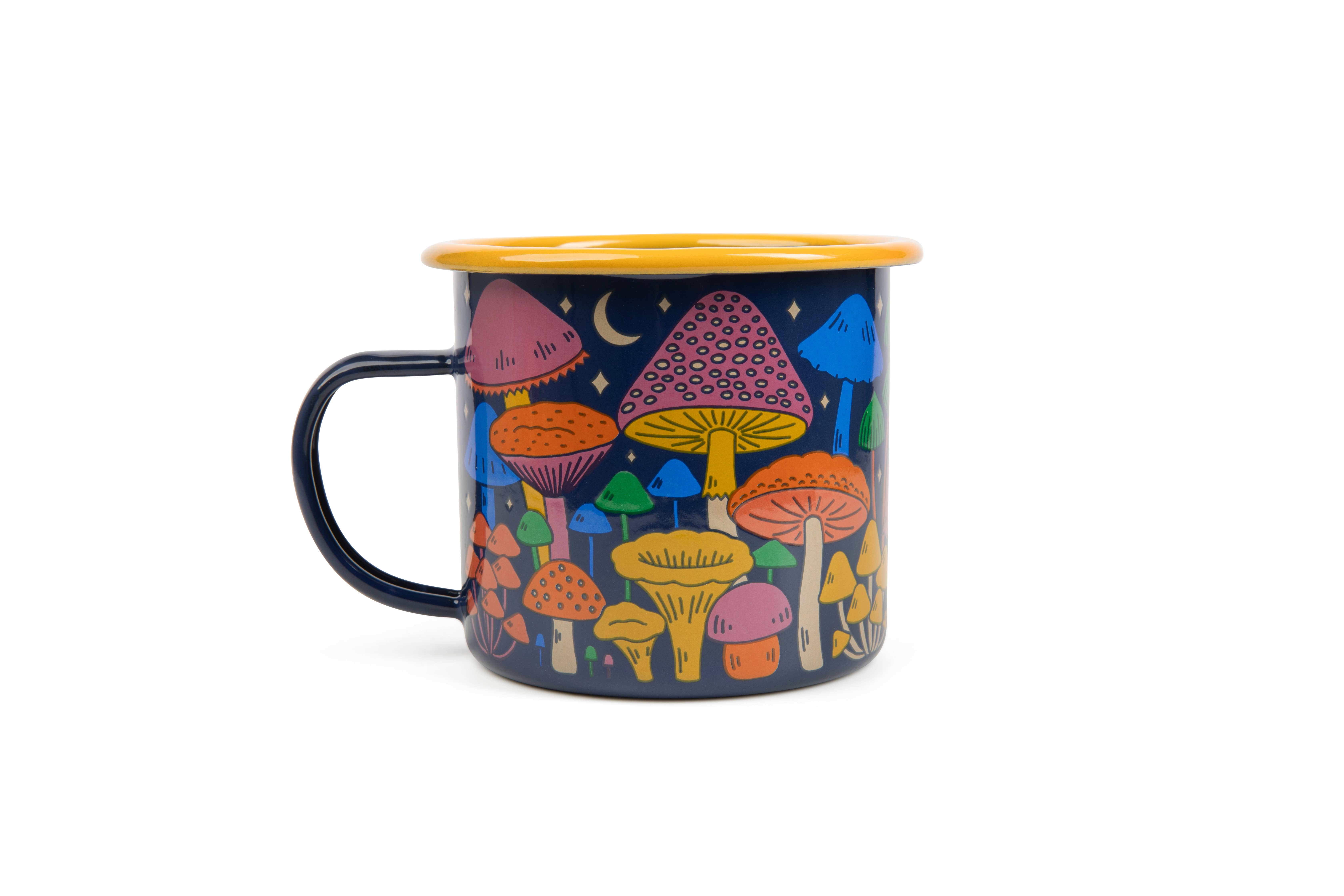 Trek Light - Wholesale Coffee Mug - Enamel Coffee & Camp Mug | Midnight Mushroom | 16oz1
