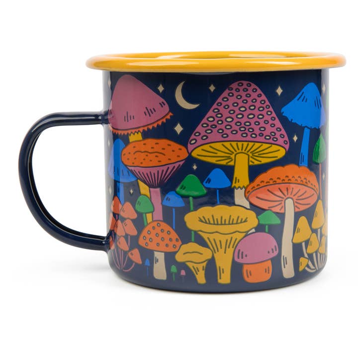 Trek Light - Wholesale Coffee Mug - Enamel Coffee & Camp Mug | Midnight Mushroom | 16oz1