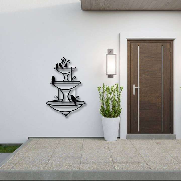 benjashop – wholesale Wall Accent – Garden Metal Wall Art Decoration, Fountain Sculpture2