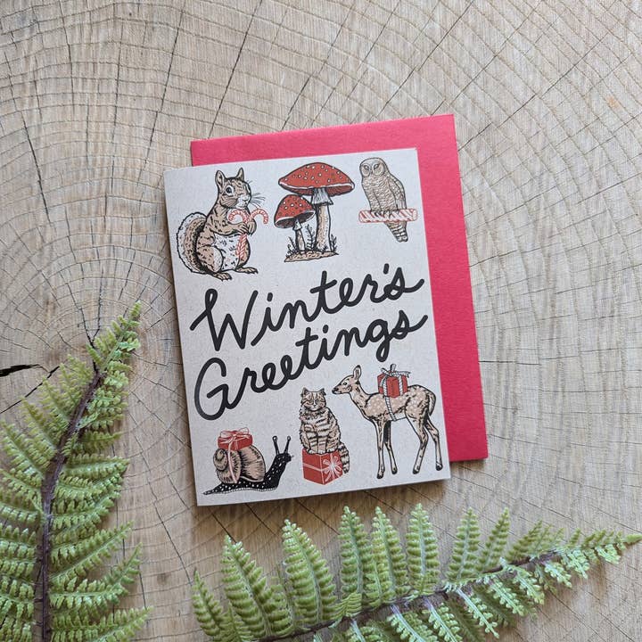 Grußkarte | Wintergrüße - Feiertag Weihnachten für den Großhandel von ilikesara | art + goods