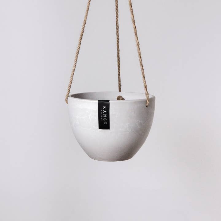 Kanso Designs - Wholesale Hanging Planter - 8" | 12" Signature Stone Hanging Planter Pot | 4 Colorways