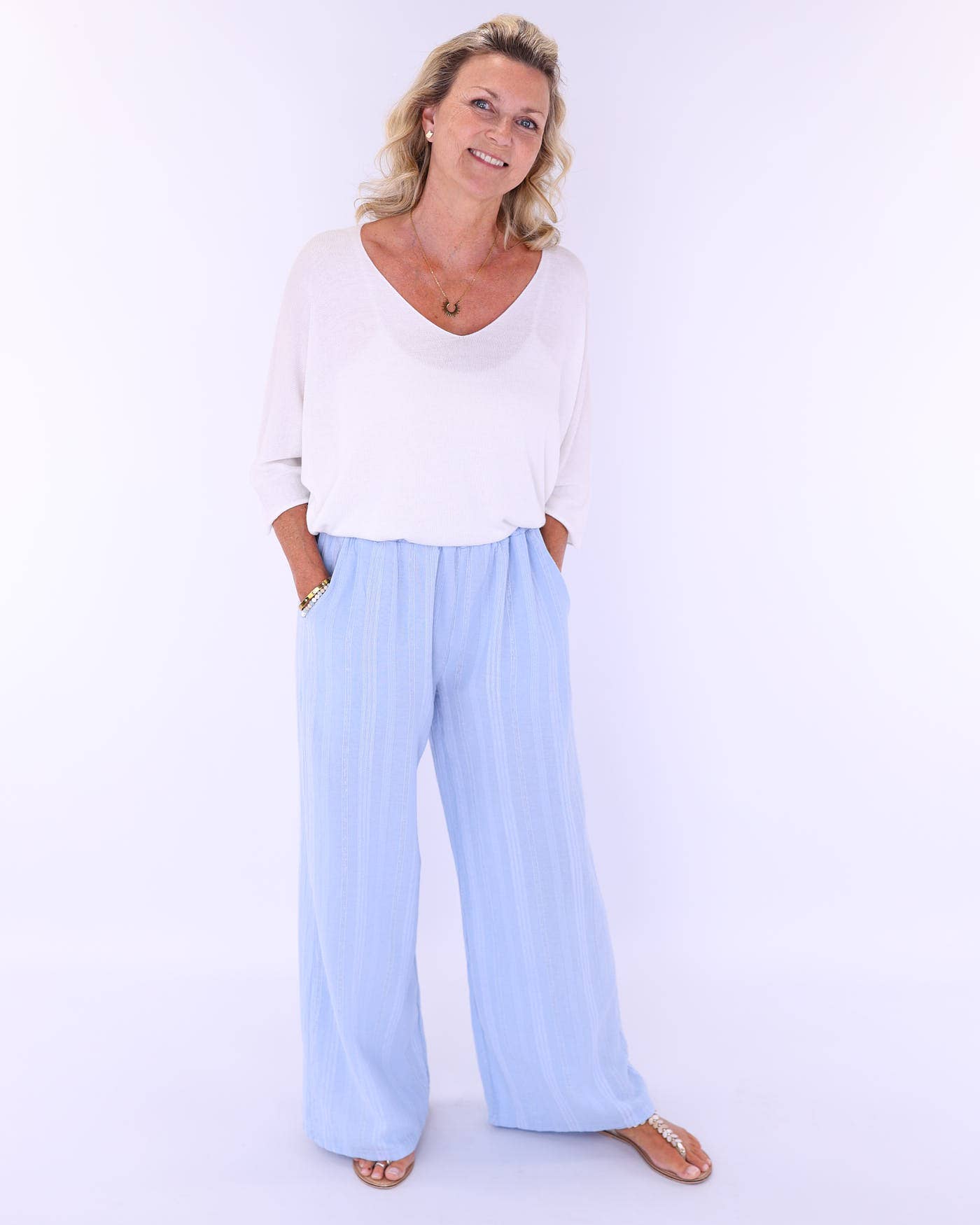 Cadenza Italy Ltd – wholesale Pants – Women's – Cotton Straight Leg Trousers8