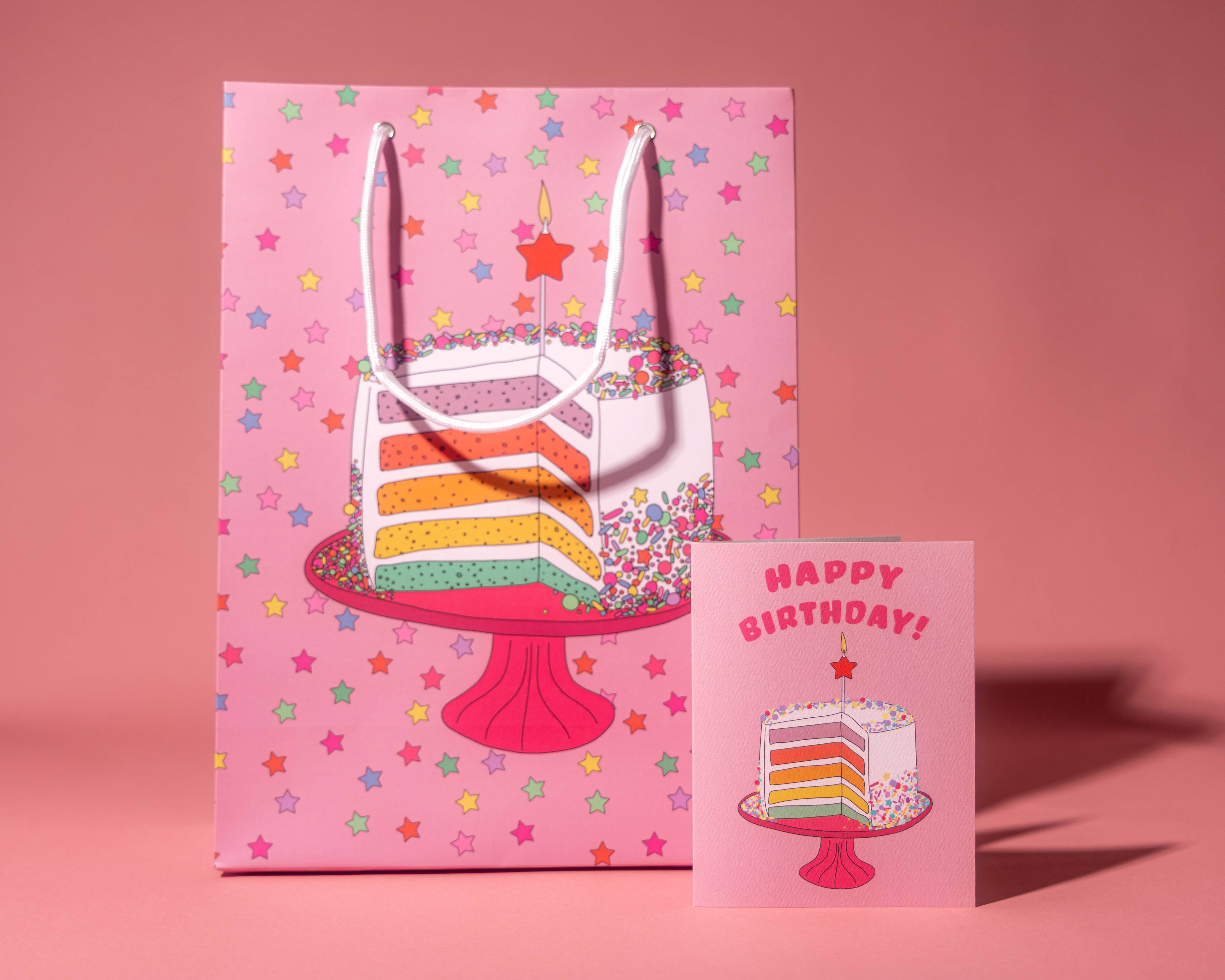 Illustrating Amy - Wholesale Gift Bag - Rainbow Cake Gift Bag5