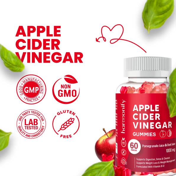HARMONIFY - Wholesale Oral Supplement/Vitamin - Apple Cider Vinegar Gummies with Pomegranate Beet Juice, For1