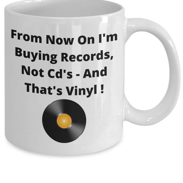 Blanc Tasse pour fans de disques vinyles ou collectionneurs de disques en vente sur Faire