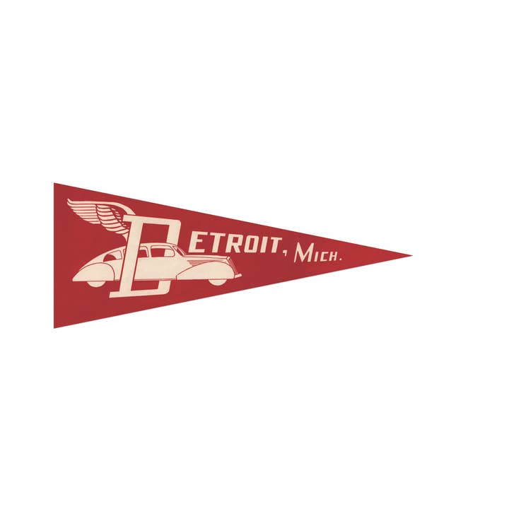 Detroit Pennant vinylklistermærke for engroshandel hos City Bird