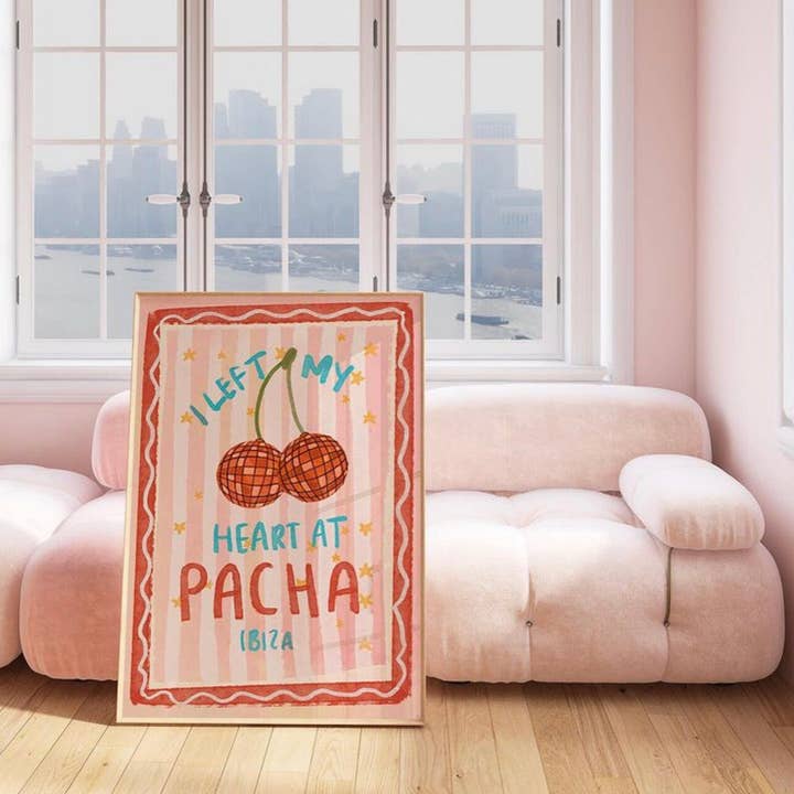 Illustrated by Weezy - Wholesale Art Print - I Left My Heart At Pacha Ibiza Print1