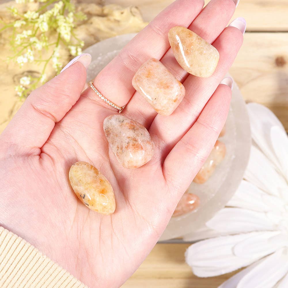 Natures Artifacts Inc - Wholesale Spiritual Stone/Crystal - 1 lb Sunstone Tumbled Stones2