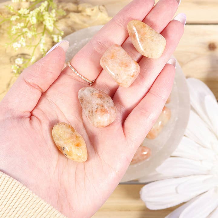 Natures Artifacts Inc - Wholesale Spiritual Stone/Crystal - 1 lb Sunstone Tumbled Stones2