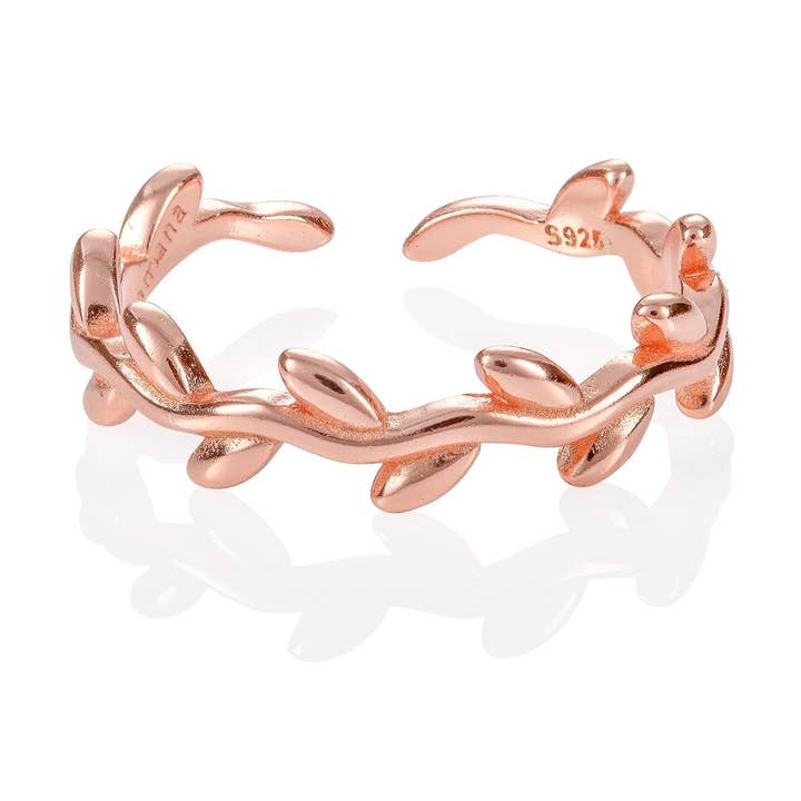 Adjustable Rose Gold Leaf Toe Ring for Women for wholesale by Namana