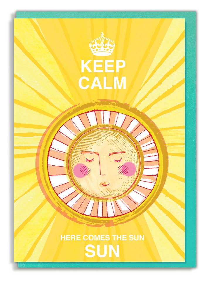 Keep Calm e Aqui vem o Cartão de Saudações Sol por atacado de HOOLI MOOLI
