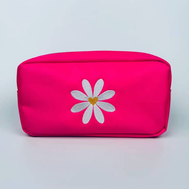 Daisy | Embroidered zippered bag for wholesale by The Key Collective