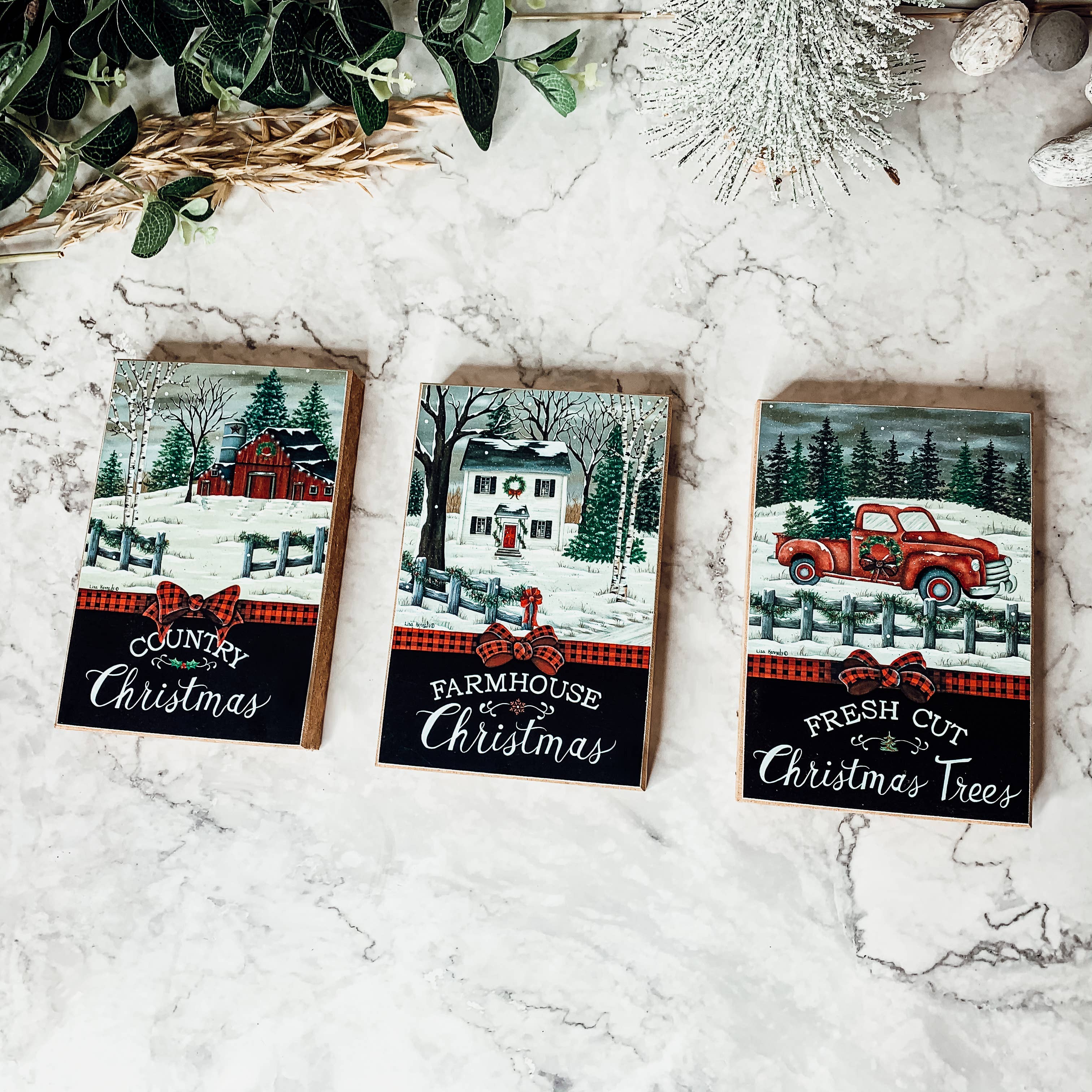 Gia Roma - Vente Décoration de Noël - Panneau « Merry Christmas to all & to all a Good Night », rouge45