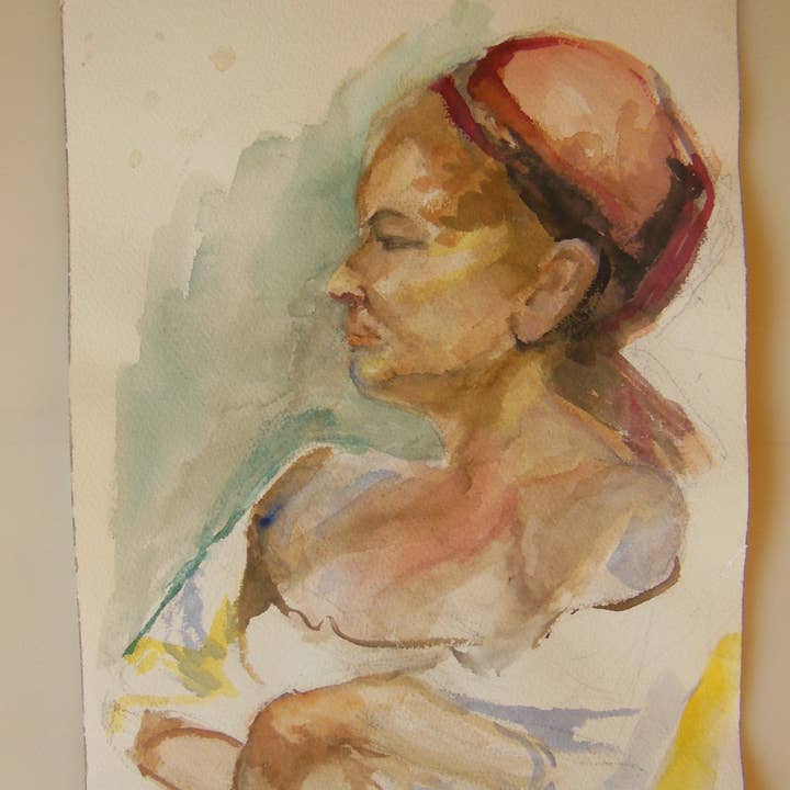 Tamara S Gordon. Retrato. Aquarela sobre papel - 13 por atacado de Jane A Gordon: Jewelry Art Gifts Inspiration