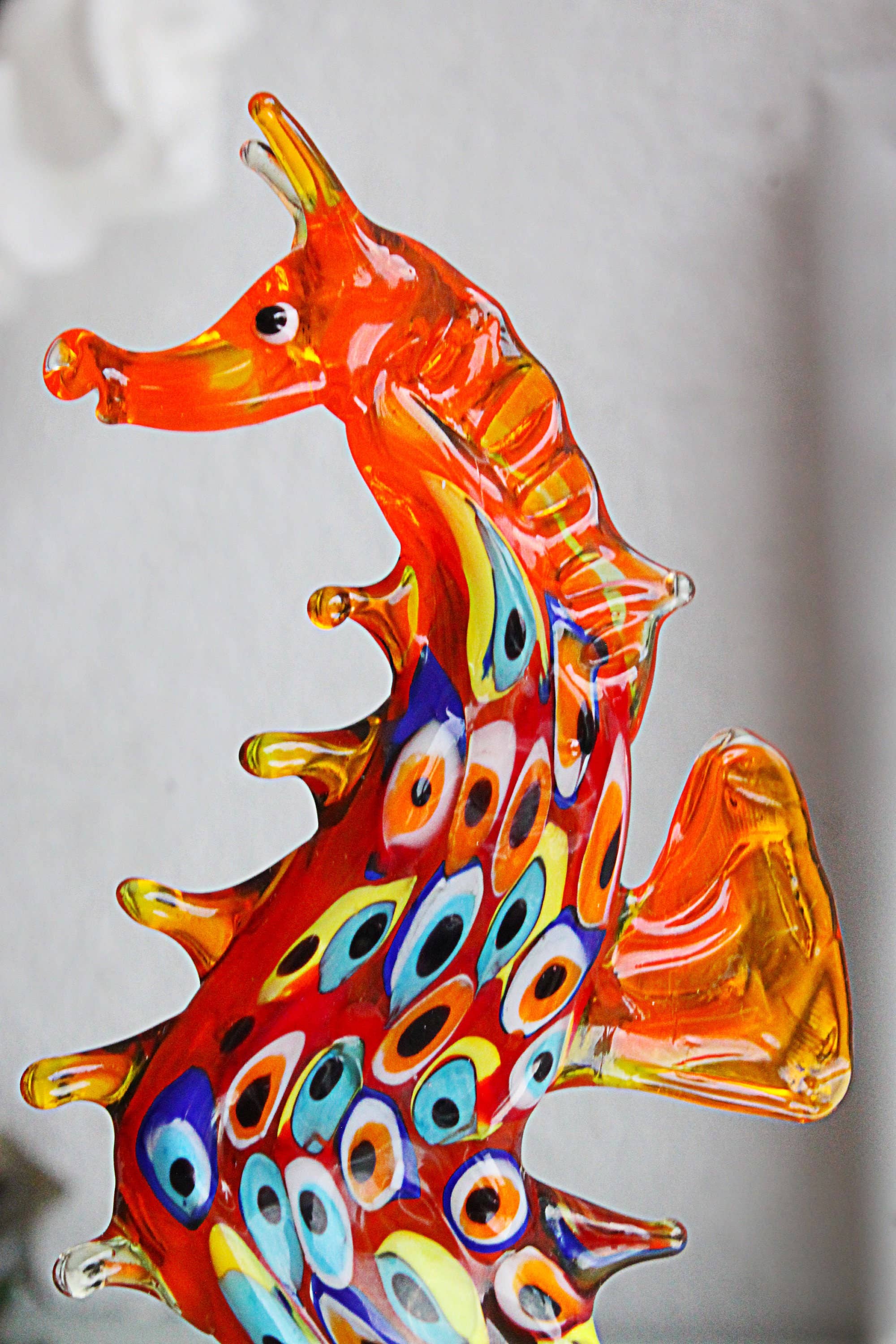 Adamodart - Venta al por mayor Escultura - Escultura de caballito de mar de cristal, decoración turca de ojos malvados, nazar5