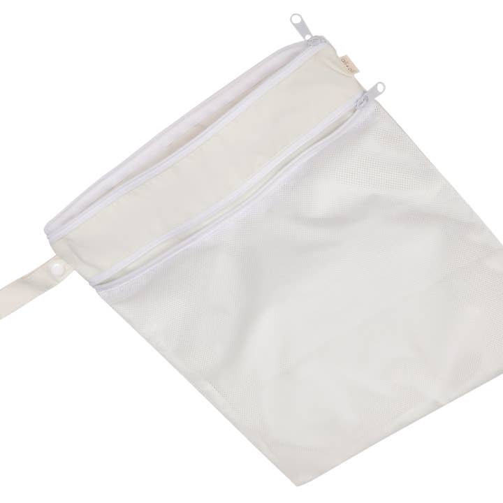 Ali+Oli - Wholesale Wet Bag - Kids & Baby - Dual-Compartment Wet/Dry Bag with Mesh Pocket (Sand)5