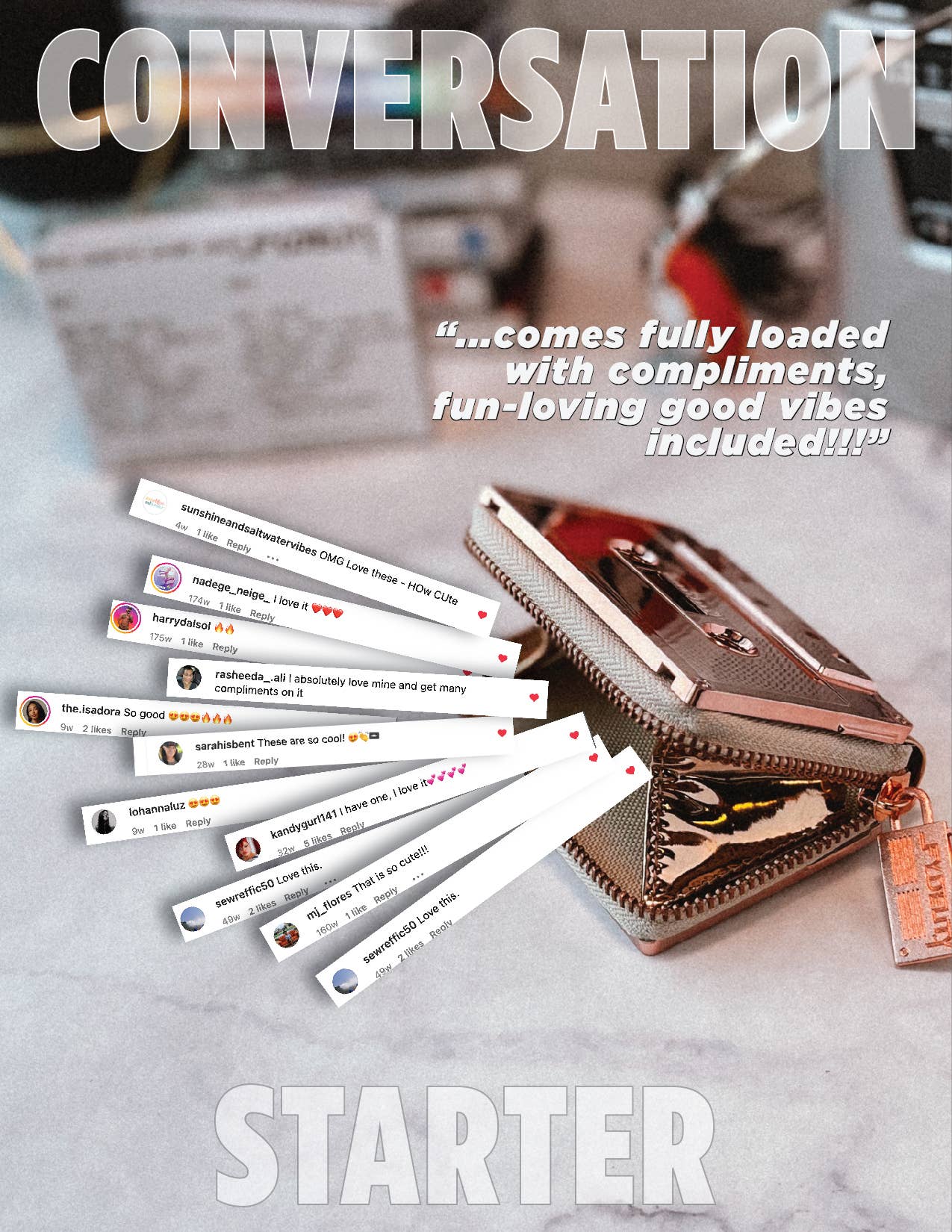 Fydelity - Wholesale Wallet - Unisex - 70264: Cassette Tape Wallet | Rose Gold Chrome2