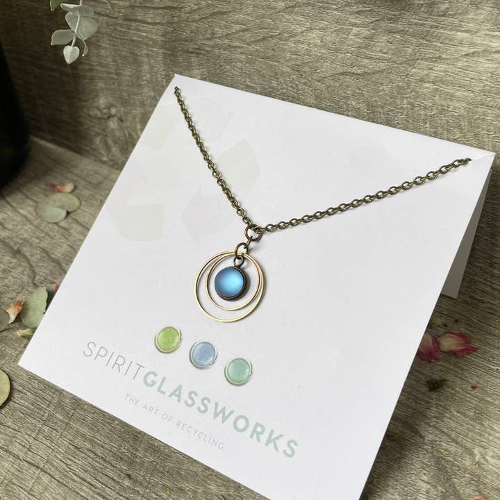 Spirit Glassworks - Wholesale Pendant/charm necklace - Circles Necklace Antique Brass3