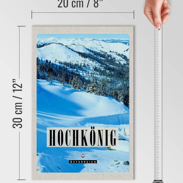 Femer - Wholesale Sign - Hochkönig Ski Slope Winter Snow Travel Wooden Sign 20 x 30 cm3