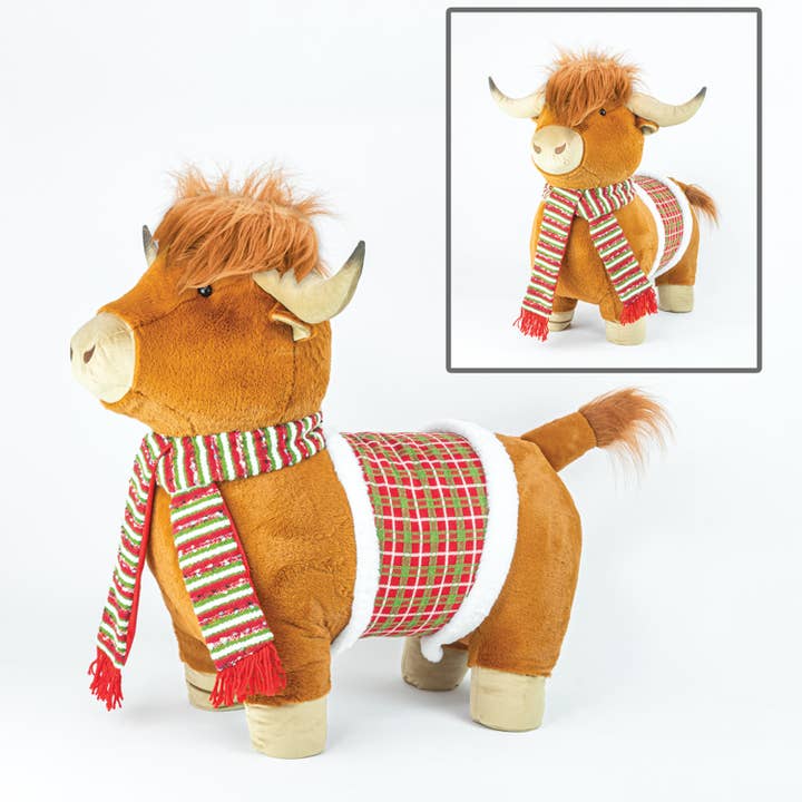 GRAND TABOURET HIGHLAND COW pour la vente par Hanna's Handiworks