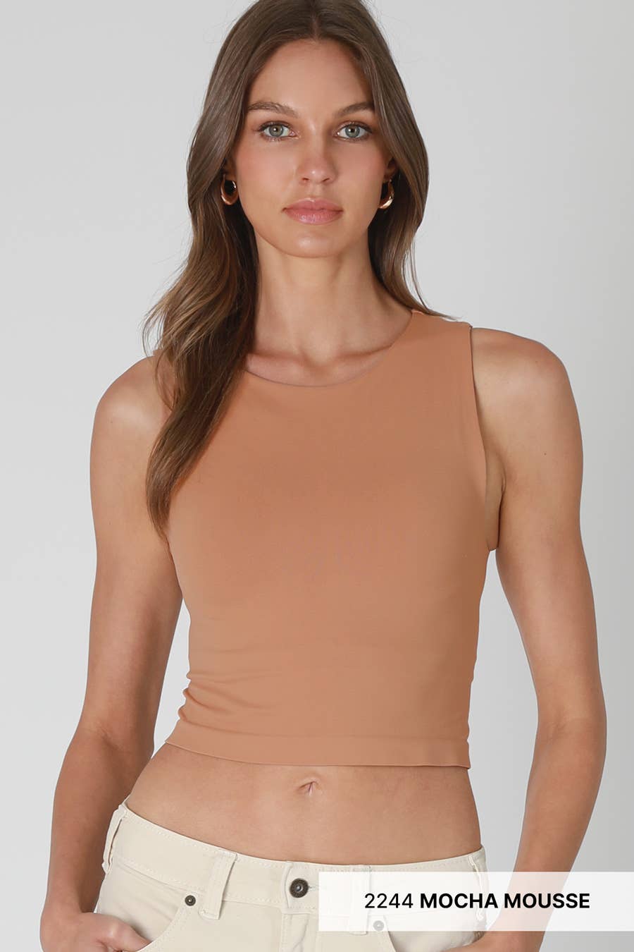 NIKIBIKI - Wholesale Knit Top - Women's - NS8370 - Clean Line Crew Neck Crop Top0